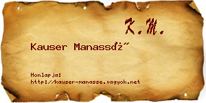 Kauser Manassé névjegykártya